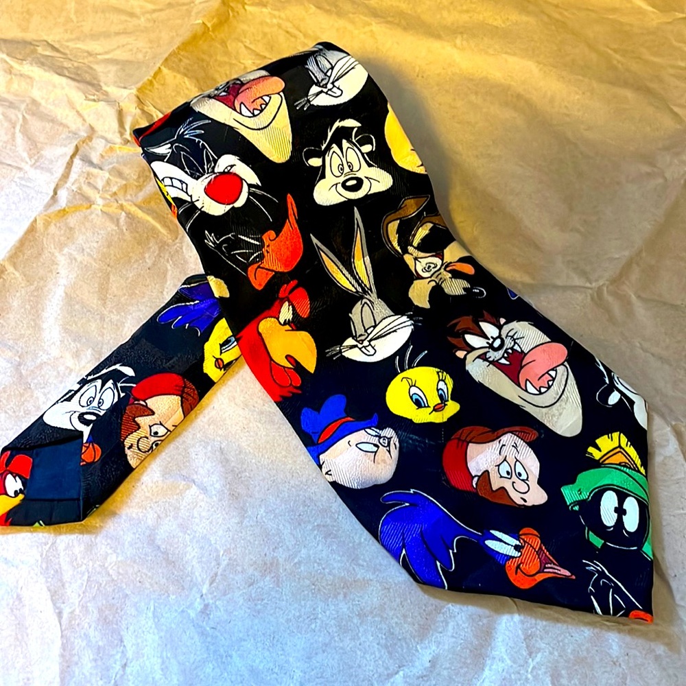 🍀 Cartoon characters silk tie